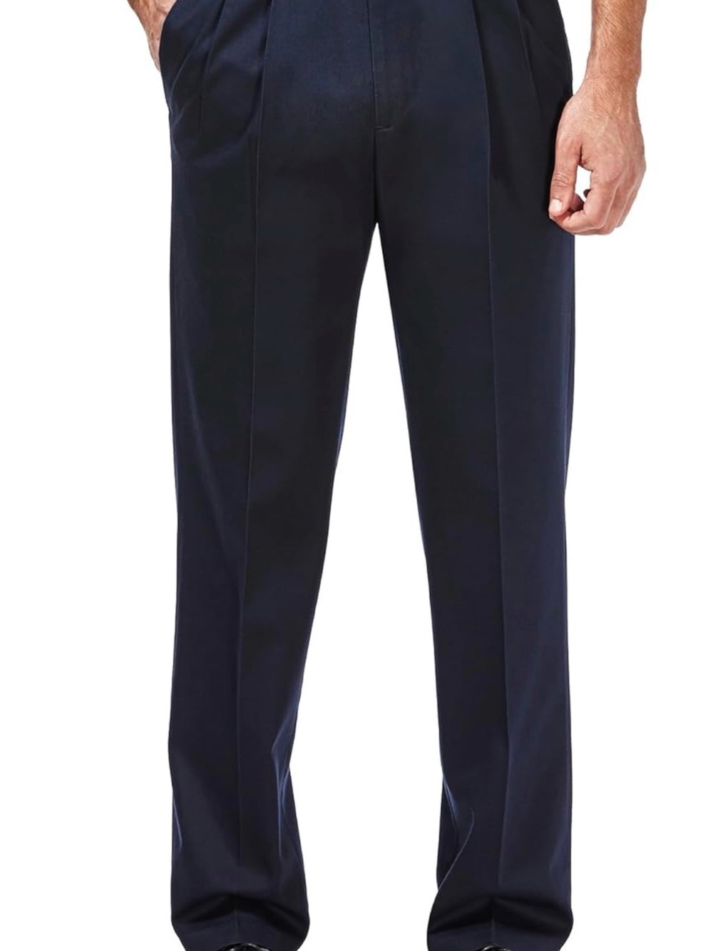 Haggar Pleated Premium No Iron Khaki Pants Navy 40wx32l
